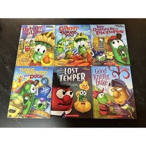 VeggieTales Kids Book Lot of 6 Scholastic Hardcover Christian Children's Books